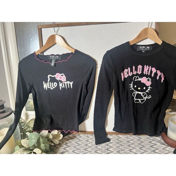 Lot 2 Forever 21 Hello kitty adult Long Sleeve shirt Size Small.     K - Picture 1 of 4